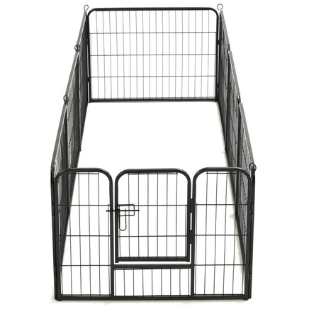Dog Playpen 8 Panels Steel 80x60 cm Black Kings Warehouse