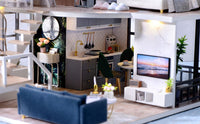 Dollhouse Miniature with Furniture Kit Plus Dust Proof and Music Movement - Cozy time (Valentine's Day Gift Idea) Kings Warehouse