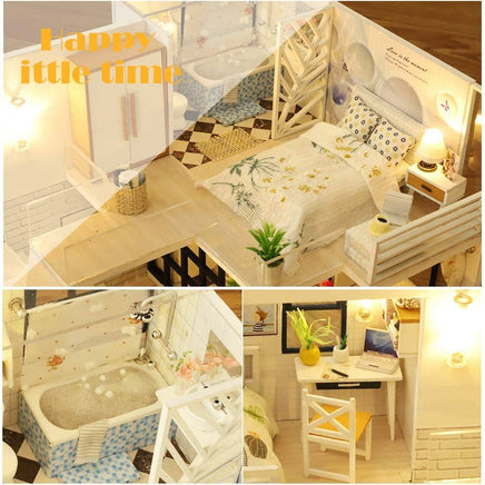Dollhouse Miniature with Furniture Kit Plus Dust Proof and Music Movement - Happy time (1:24 Scale Creative Room Idea) Kings Warehouse