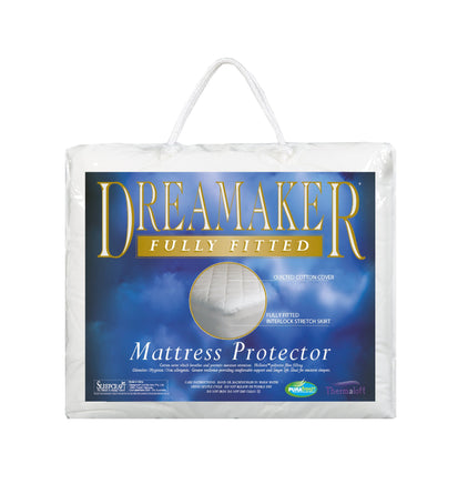Dreamaker Thermaloft Cotton Covered Fitted Mattress Protector King Single Bed Kings Warehouse