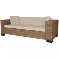 Eight Piece 3-Seater Sofa Set Real Rattan