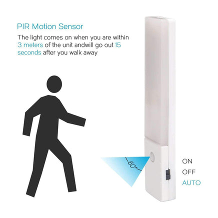 EL608 Rechargeable Infrared Motion Sensor Wall LED Night Light Torch (Warm White) Kings Warehouse