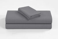 Elan Linen 1200TC Organic Cotton Single Grey Bed Sheet Set