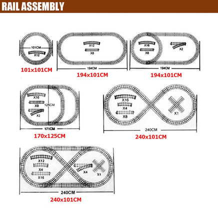 Electric Large Classic Train Set Rail Track Carriages Kids Vehicle Toy Gift Kings Warehouse