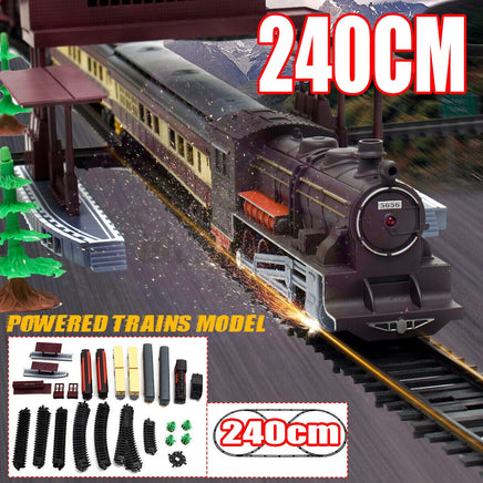 Electric Large Classic Train Set Rail Track Carriages Kids Vehicle Toy Gift Kings Warehouse
