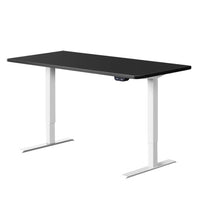 Electric Motorised Height Adjustable Standing Desk - White Frame with 140cm Black Top Office Supplies Kings Warehouse 