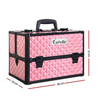 Embellir Portable Cosmetic Beauty Makeup Case - Diamond Pink Cosmetic Storage Kings Warehouse