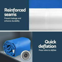 Everfit 5X1M Inflatable Air Track Mat 20CM Thick with Pump Tumbling Gymnastics Blue Fitness Accessories Kings Warehouse