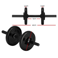 Everfit 7KG Dumbbells Dumbbell Set Weight Plates Home Gym Fitness Exercise Fitness Supplies Kings Warehouse 