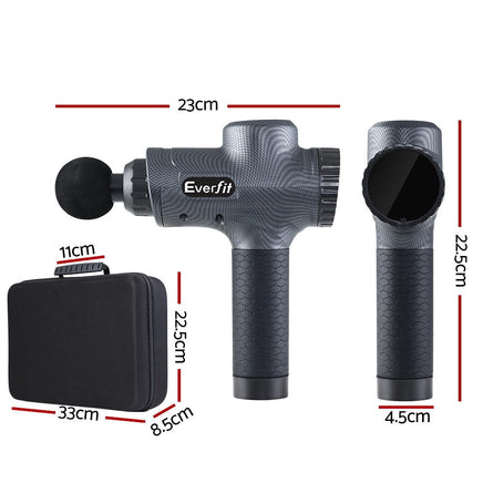 Everfit Massage Gun 6 Heads Vibration Massager Muscle Percussion Tissue Therapy Massage Kings Warehouse