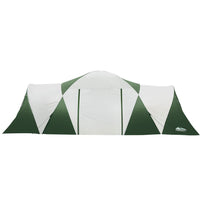 Family Camping Tent 12 Person Hiking Beach Tents (3 Rooms) Green Camping Supplies Kings Warehouse