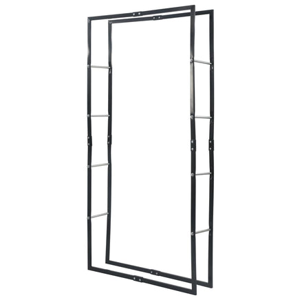 Firewood Rack Black 100x25x200 cm Steel Kings Warehouse
