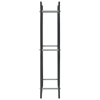 Firewood Rack Black 44x20x100 cm Steel Kings Warehouse