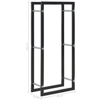 Firewood Rack Black 44x20x100 cm Steel Kings Warehouse