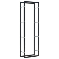 Firewood Rack Black 50x20x150 cm Steel Kings Warehouse
