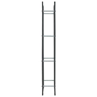 Firewood Rack Black 50x20x150 cm Steel Kings Warehouse