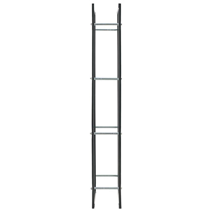 Firewood Rack Black 50x20x150 cm Steel Kings Warehouse