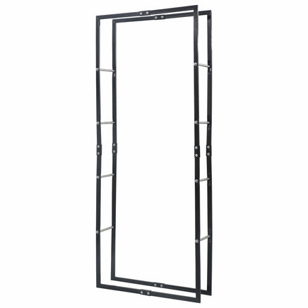 Firewood Rack Black 80x25x200 cm Steel Kings Warehouse