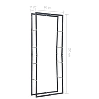 Firewood Rack Black 80x25x200 cm Steel Kings Warehouse