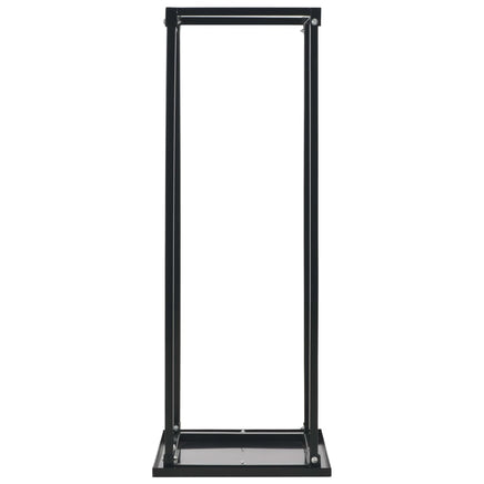 Firewood Rack with Base Black 37x37x113 cm Steel Kings Warehouse