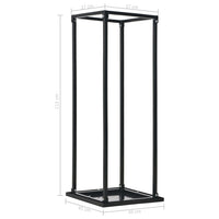 Firewood Rack with Base Black 37x37x113 cm Steel Kings Warehouse