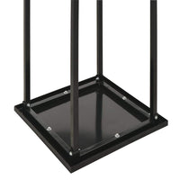 Firewood Rack with Base Black 37x37x113 cm Steel Kings Warehouse