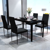 Five Piece Dining Table Set Black Kings Warehouse 