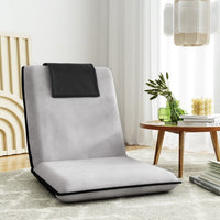 Floor Lounge Sofa Bed Couch Recliner Chair Folding Chair Cushion Grey Kings Warehouse