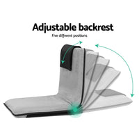 Floor Lounge Sofa Bed Couch Recliner Chair Folding Chair Cushion Grey Kings Warehouse