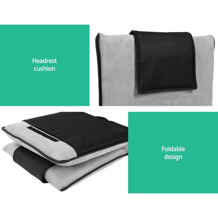 Floor Lounge Sofa Bed Couch Recliner Chair Folding Chair Cushion Grey Kings Warehouse