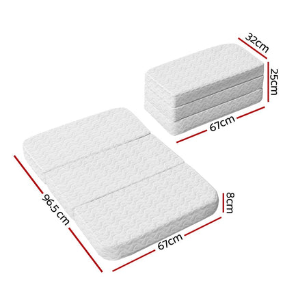 Foldable Gel Foam Mattress Folding Baby Bed Floor Mat Travel Cot Bamboo Kings Warehouse