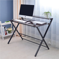 Folding Desk with Shelf Computer Laptop PC Table Side Home Office Furniture Kings Warehouse 