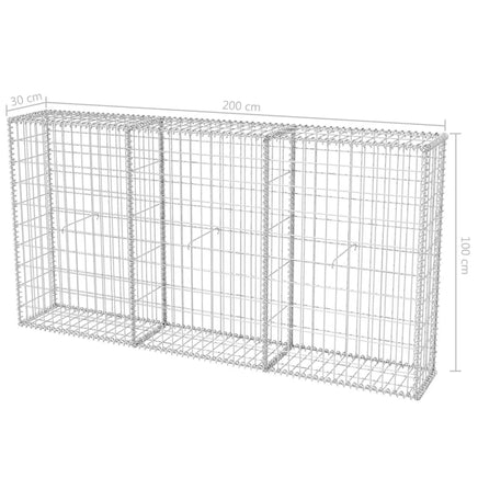Gabion Basket Galvanised Steel 100x50x100 cm Kings Warehouse