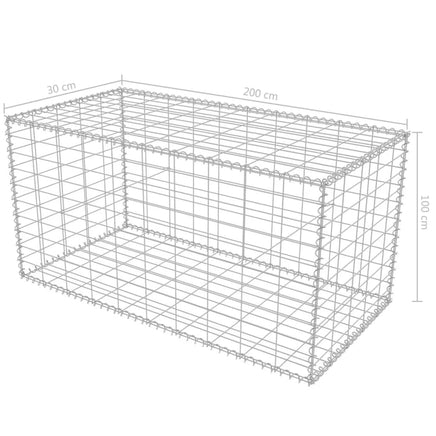 Gabion Basket Galvanised Steel 200x30x100 cm Kings Warehouse
