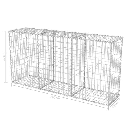 Gabion Basket Galvanised Steel 200x50x100 cm Kings Warehouse