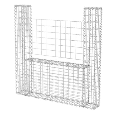 Gabion Basket U-Shape Galvanised Steel 160x20x150 cm Garden Supplies Kings Warehouse