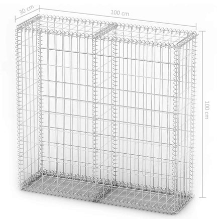 Gabion Basket with Lids Galvanised Wire 100 x 100 x 30 cm Kings Warehouse