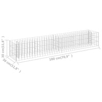 Gabion Raised Bed Galvanised Steel 180x30x30 cm Garden Supplies Kings Warehouse