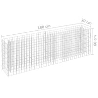 Gabion Raised Bed Galvanised Steel 180x30x60 cm Garden Supplies Kings Warehouse