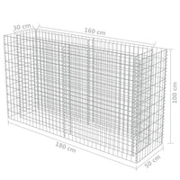Gabion Raised Bed Galvanised Steel 180x50x100 cm Kings Warehouse