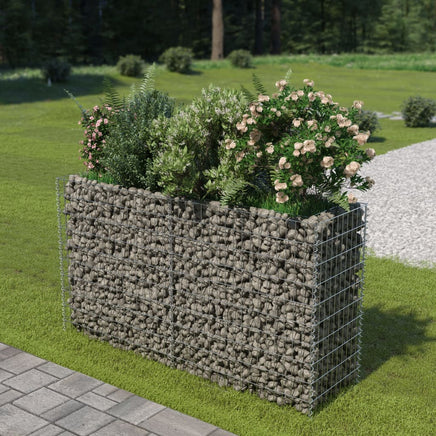 Gabion Raised Bed Galvanised Steel 180x50x100 cm Kings Warehouse