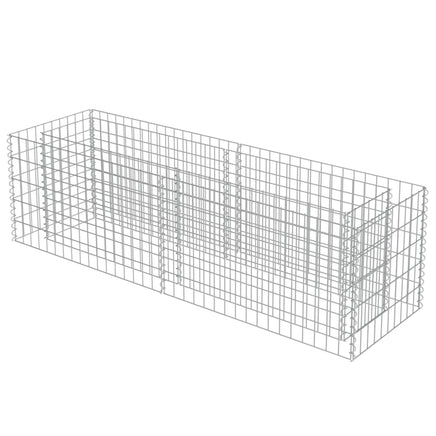 Gabion Raised Bed Galvanised Steel 180x50x50 cm Kings Warehouse
