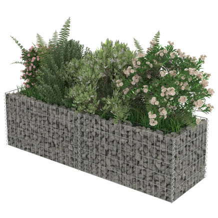 Gabion Raised Bed Galvanised Steel 180x50x50 cm Kings Warehouse