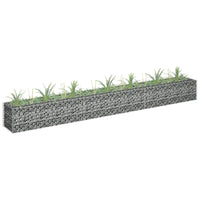 Gabion Raised Bed Galvanised Steel 270x30x30 cm Garden Supplies Kings Warehouse