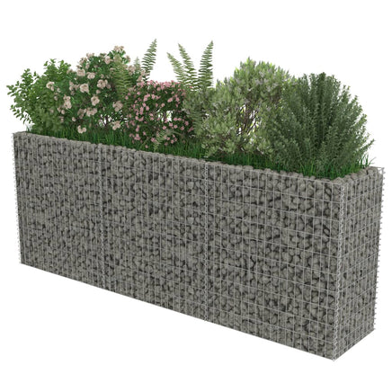 Gabion Raised Bed Galvanised Steel 270x50x100 cm Kings Warehouse