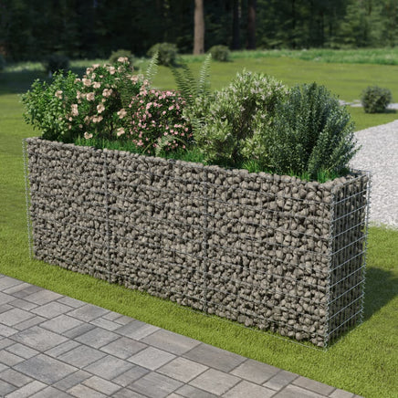 Gabion Raised Bed Galvanised Steel 270x50x100 cm Kings Warehouse