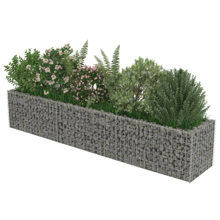 Gabion Raised Bed Galvanised Steel 270x50x50 cm Kings Warehouse