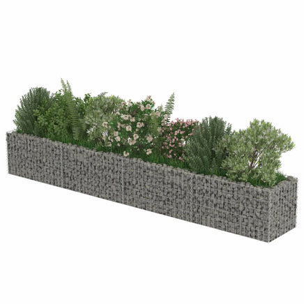 Gabion Raised Bed Galvanised Steel 360x50x50 cm Kings Warehouse
