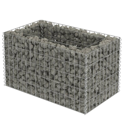 Gabion Raised Bed Galvanised Steel 90x50x50 cm Kings Warehouse