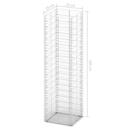 Gabion Set 3 pcs Galvanised Wire 25x25x100 cm Kings Warehouse